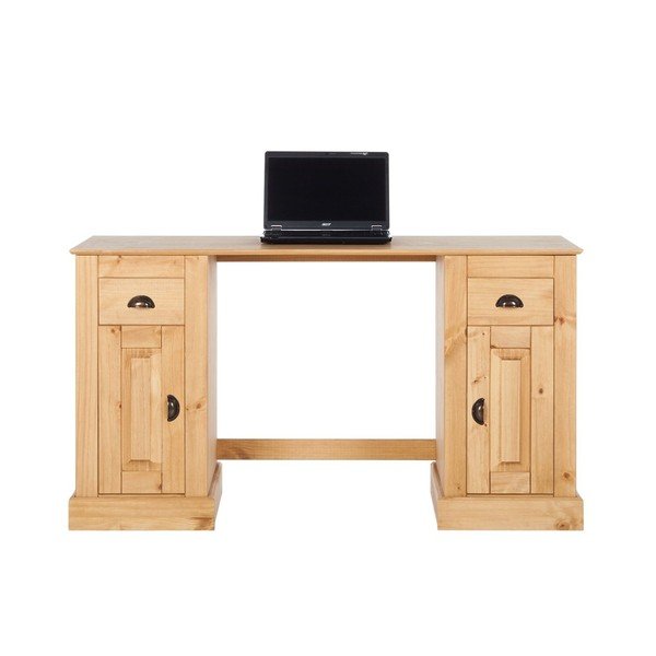 Støraa Tommy dabiskās priedes darba galds ar 2 durvīm-image-3