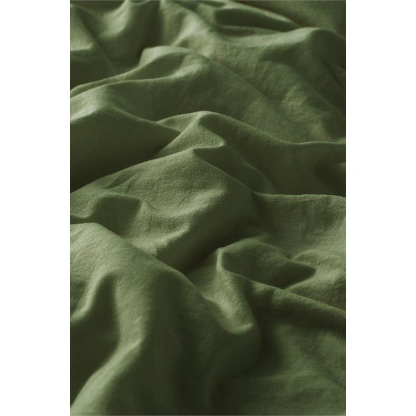 Zaļa vienguļamā gultas veļa no lina maisījuma 150x200 cm Elly – Ellos Home-image-4