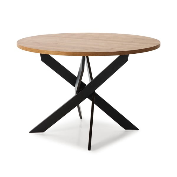 Apaļš ēdamgalds ar ozolkoka imitācijas galda virsmu 120x120 cm Ther – Marckeric-image-2