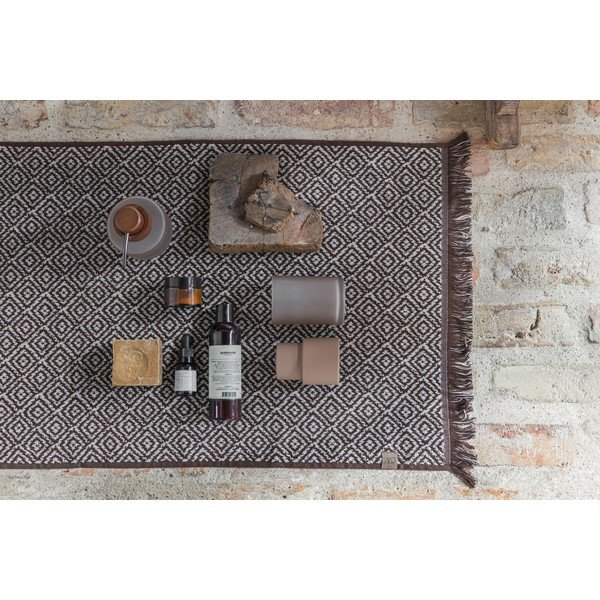 Tumši brūns tekstila vannas istabas paklājiņš 50x80 cm Morocco – Mette Ditmer Denmark-image-1