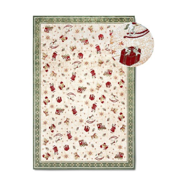 Zaļš paklājs ar Ziemassvētku motīvu no kokvilnas maisījuma 160x230 cm Toy's Delight Green Christmas – Villeroy&Boch