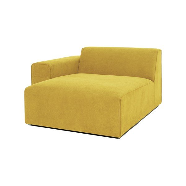 Dzeltens velveta dīvāna stūra modulis Scandic Sting, kreisais stūris-image-2
