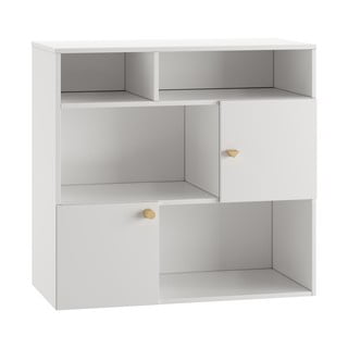 Gaiši pelēks bērnu grāmatu skapis 100x120 cm Cube - Pinio