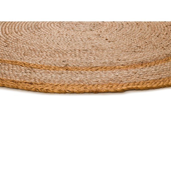 Sinepju dzeltens/dabīga toņa apaļš paklājs ø 120 cm Mahon – Universal-image-3