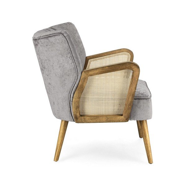 Pelēks samta atpūtas krēsls Virna – Bizzotto-image-3