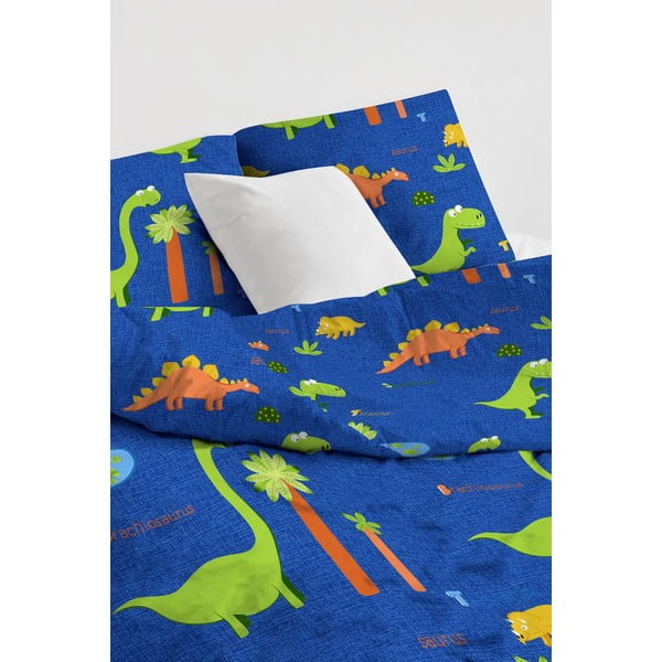 Zila vienguļamā bērnu gultas veļa 140x200 cm Dinolar – Mijolnir-image-2