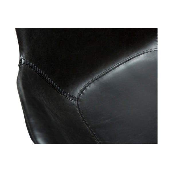 Melns mākslīgās ādas dekorss ēdamistabas krēsls ar roku balstiem DAN-FORM Denmark Hype-image-4