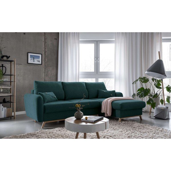 Tirkīza zils izlaižams stūra dīvāns Miuform Scandic Lagom, labais stūris-image-3