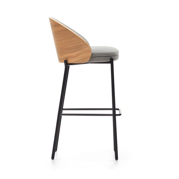 Pelēks/dabīga toņa bāra krēsls (sēdekļa augstums 77 cm) Eamy – Kave Home-image-4