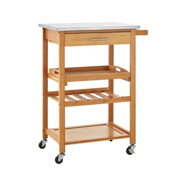Bambusa servēšanas galdiņš uz riteņiem 41x58 cm Harlow – Premier Housewares
