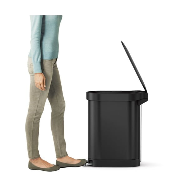 Tērauda atkritumu tvertne ar pedāli 45 l Slim – simplehuman-image-1