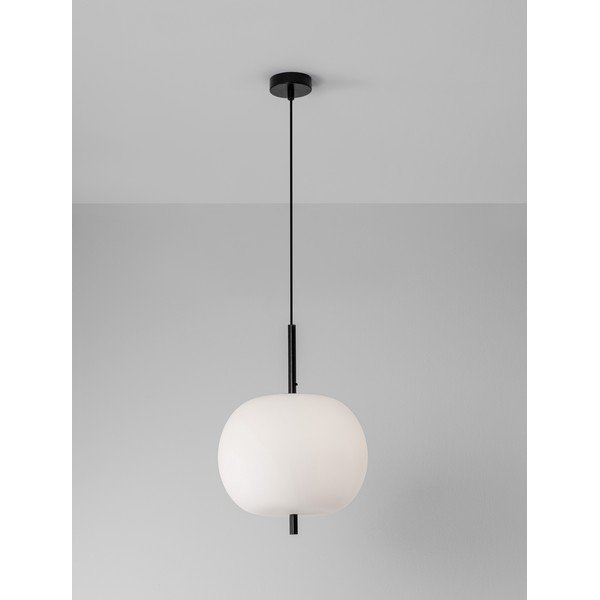 Balta/melna stikla piekaramā lampa ø 30 cm Lato – Nova Luce-image-3