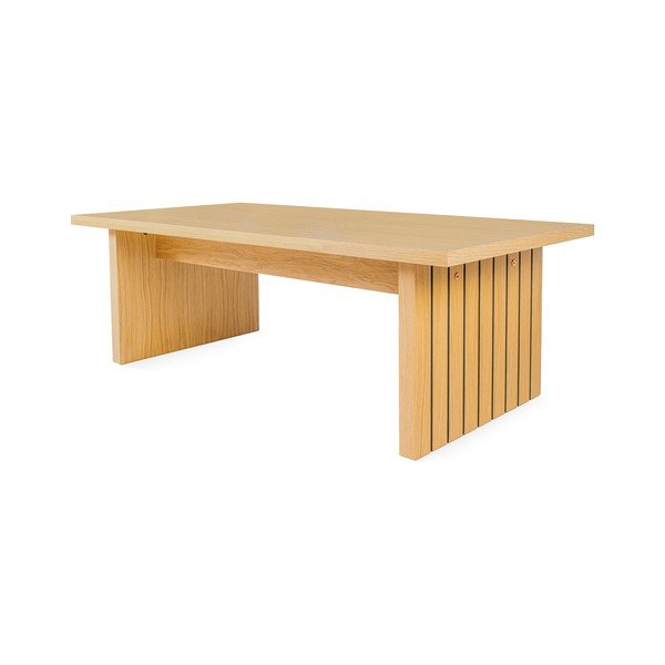 Dabīga toņa žurnālgaldiņš ar ozolkoka imitācijas virsmu 60x120 cm Stripe – Woodman-image-3