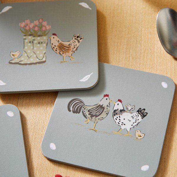 Pelēki korķa paliktņi (4 gab.) Hen House Lane – Cooksmart ®-image-4