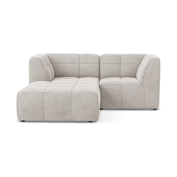 Bēšs samta stūra dīvāns (ar kreiso stūri/ar zvilni) Aloha – Makamii