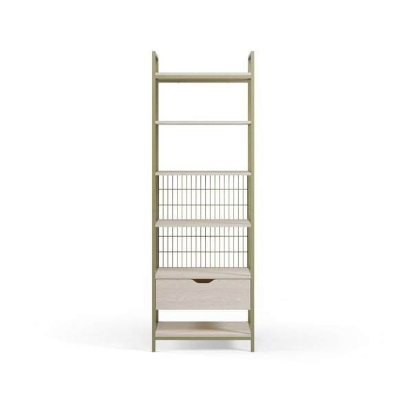 Zaļš tērauda grāmatplaukts 60x179,5x40 cm Amara – Marckeric-image-4