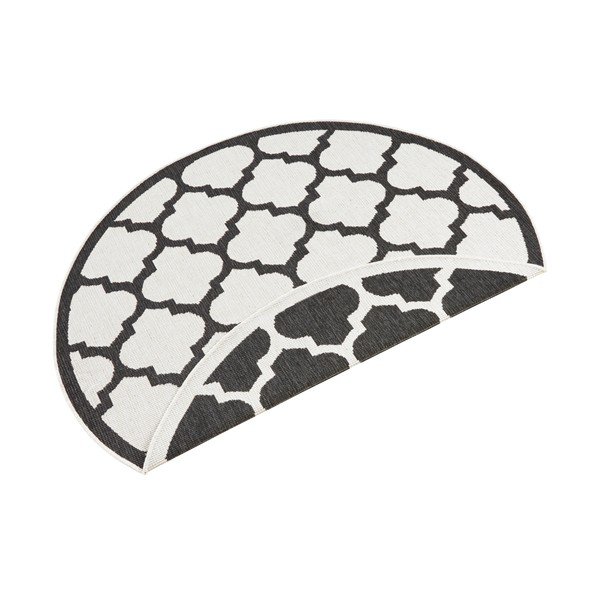 Melns un krēmkrāsas āra paklājs NORTHRUGS Palermo, ⌀ 200 cm-image-3