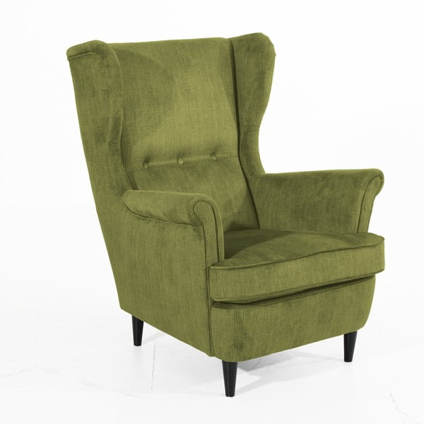 Zaļš krēsls ar melnām kājām Max Winzer Clint