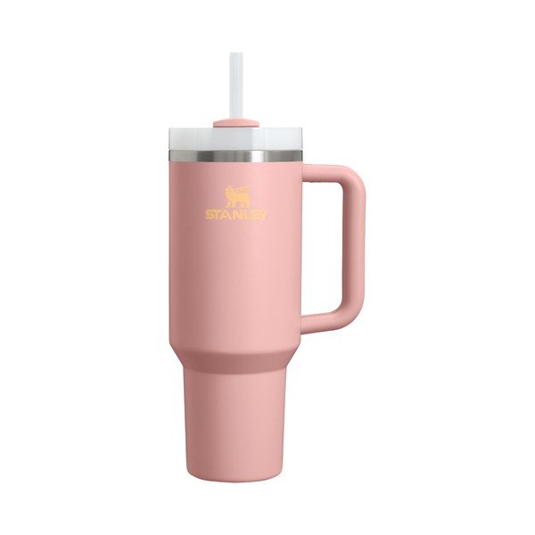 Persiku oranžs nerūsējošā tērauda termoss ar salmiņu 1,18 l Quencher H2.O FlowState™ Tumbler Peach Rose – Stanley