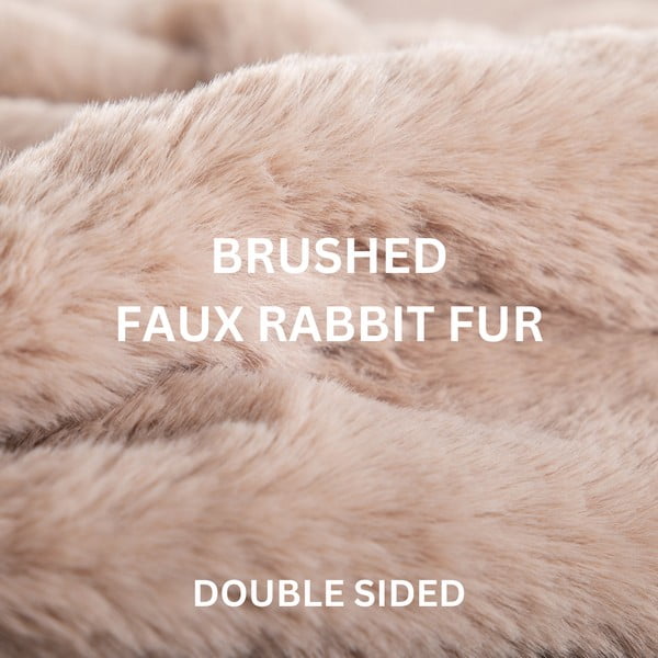 Pelēks pleds no mākslīgās kažokādas 150x200 cm Ruby – Tiseco Home Studio-image-4