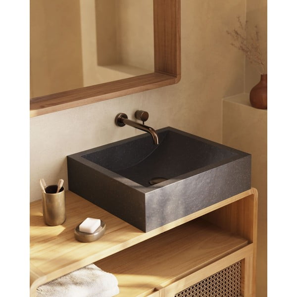 Melna teraco izlietne Kave Home Sunday, 40 x 45 cm-image-4