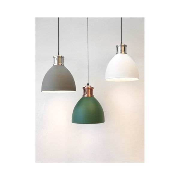 Balta piekaramā lampa ar sudraba detaļām Leitmotiv Refine, ⌀ 33 cm-image-1