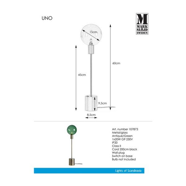 Zaļa galda lampa Markslöjd Uno-image-2