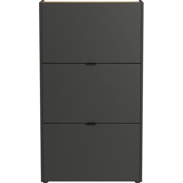 Antracīta pelēks atverams apavu plaukts 71x127x22 cm Ameca – Germania-image-3
