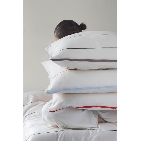 Sarkana/bēša vienguļamā gultas veļa no kokvilnas satīna 140x220 cm Align – Mette Ditmer Denmark-image-4