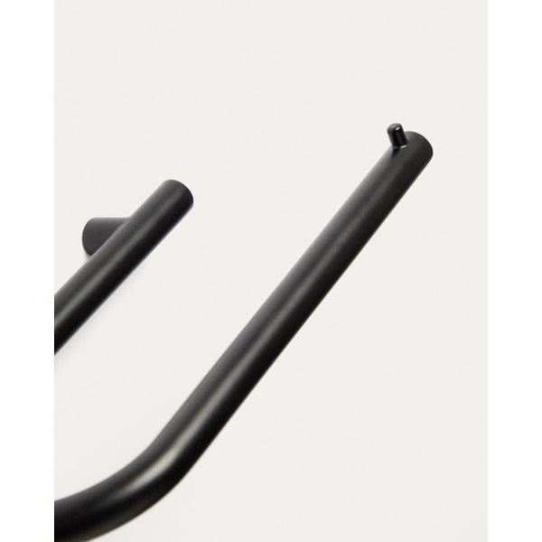 Melns nerūsējošā tērauda sienas tualetes papīra turētājs Arely – Kave Home-image-3