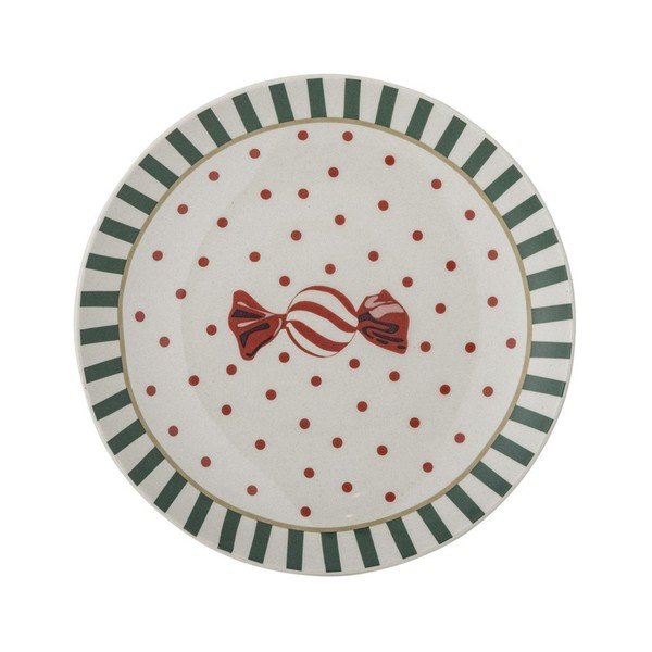 Balts deserta māla šķīvis ar Ziemassvētku motīvu ø 16 cm Yule – Bloomingville