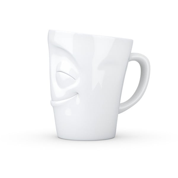 Balta porcelāna krūze ar rokturi 58products, tilpums 350 ml-image-1