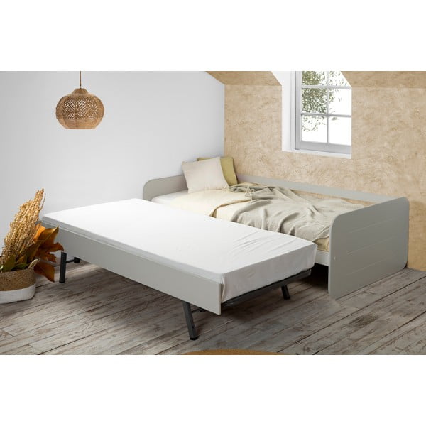 Pelēka izvelkamā gulta bērniem Marckeric Redona, 90 x 190 cm-image-1