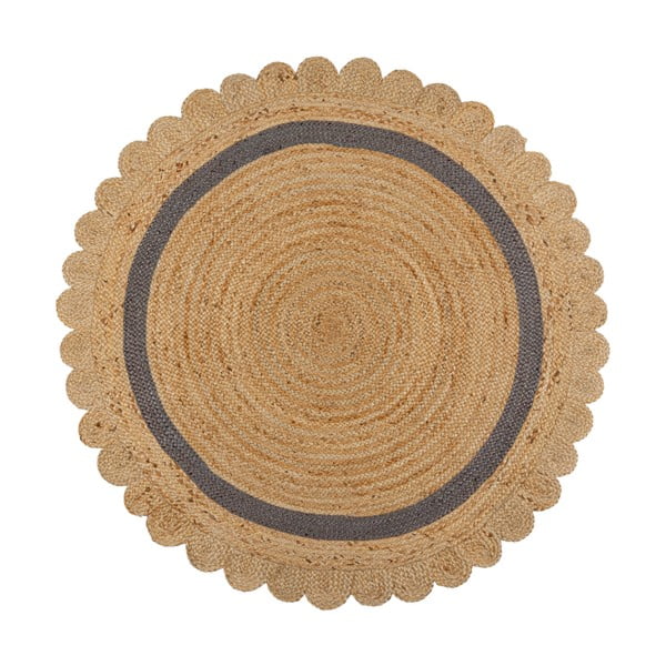 Pelēks/dabīga toņa ar rokām darināts džutas apaļš paklājs ø 160 cm Grace Grey – Flair Rugs