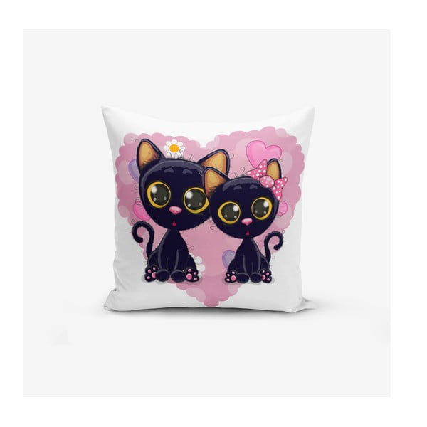 Spilvendrāna Minimalist Cushion Covers Heart and Catcikler, 45 x 45 cm