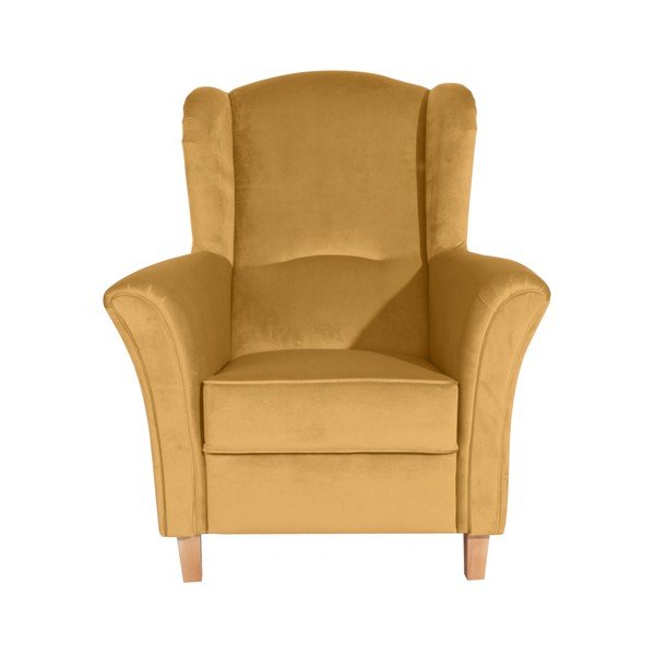 Dzeltens atzveltnes krēsls Max Winzer Agnetha Suede-image-1