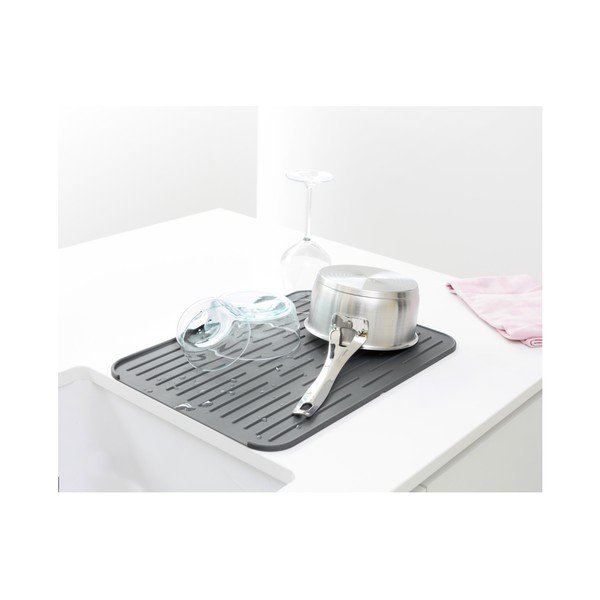 Brabantia Dish pelēka silikona pilienu paplāte-image-1