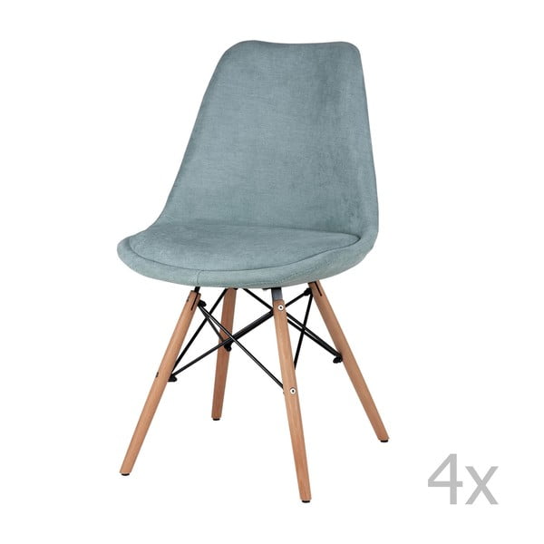 Sømcasa Lindy 4 piparmētru zaļo ēdamistabas krēslu komplekts