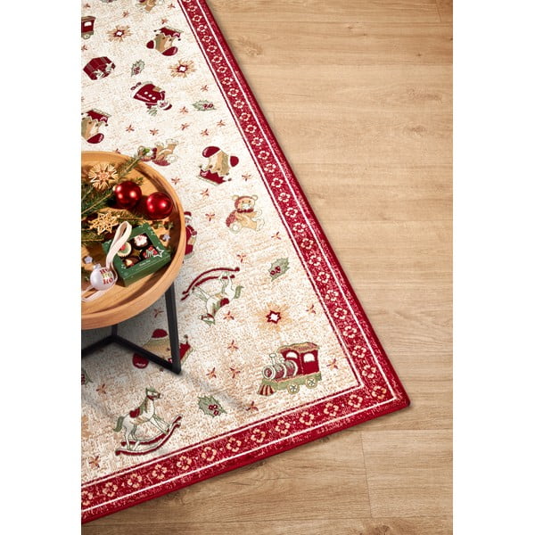 Sarkans celiņa paklājs ar Ziemassvētku motīvu no kokvilnas maisījuma 80x200 cm Toy's Delight Red Christmas – Villeroy&Boch-image-2