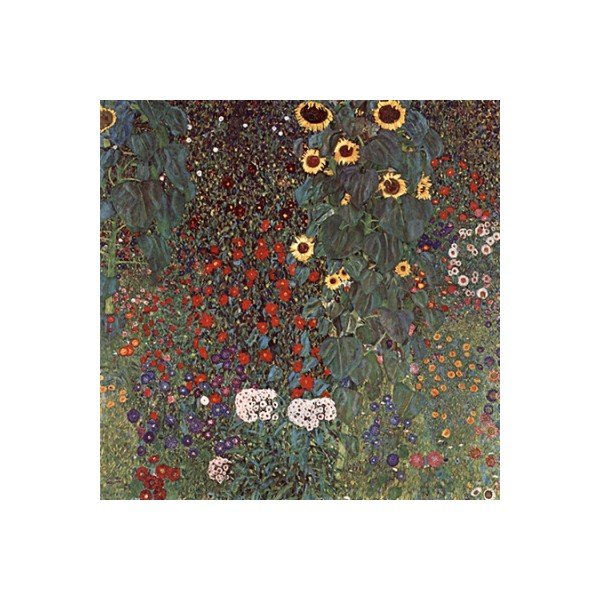 Gustava Klimta reprodukcija - Lauku dārzs ar saulespuķēm, 45 x 45 cm