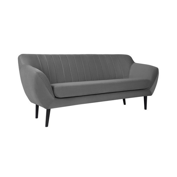 Pelēks trīsvietīgs dīvāns Mazzini Sofas Toscane, melnas kājas-image-1
