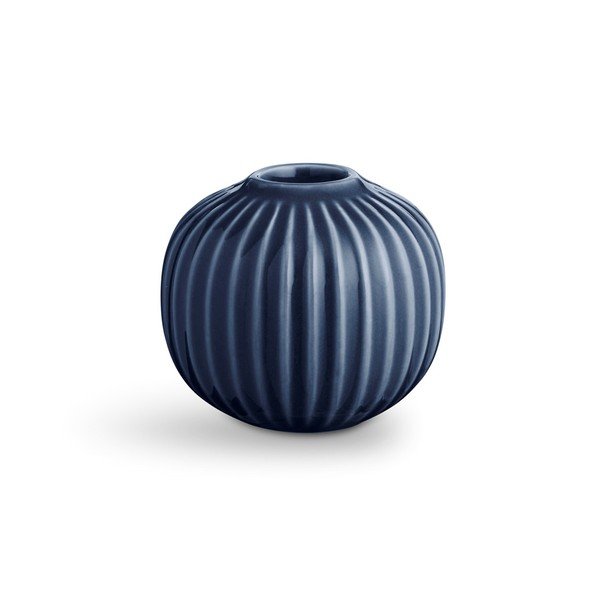 Tumši zils porcelāna svečturis Kähler Design Hammershoi, ⌀ 7,5 cm
