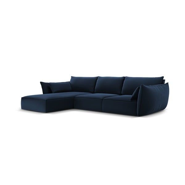 Tumši zils samta stūra dīvāns (ar kreiso stūri/ar zvilni) Vanda – Mazzini Sofas-image-2