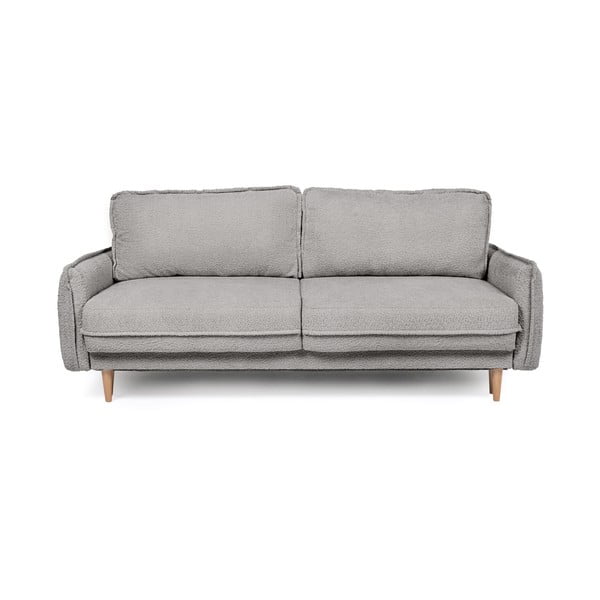Pelēks izvelkams dīvāns no buklē auduma 215 cm Patti – Bonami Selection
