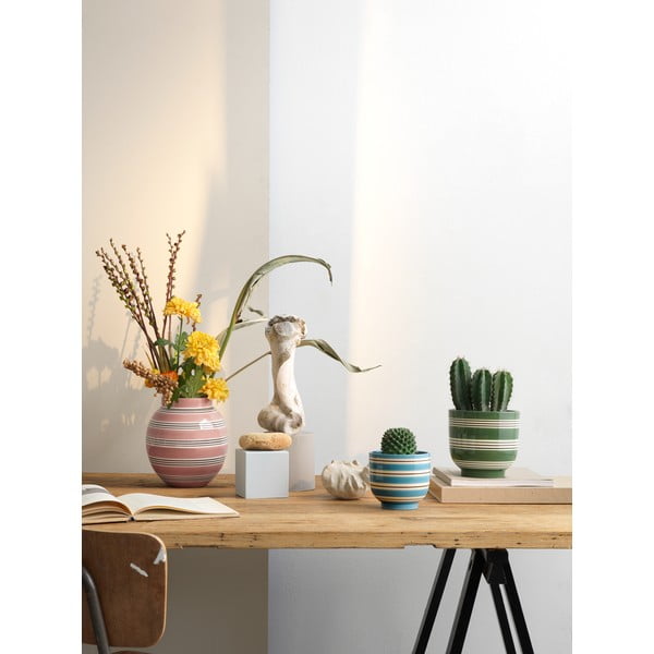 Rozā un balta porcelāna vāze Kähler Design Nuovo, augstums 20,5 cm-image-2