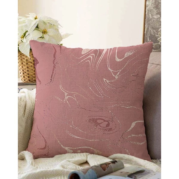 Tumši rozā spilvendrāna ar kokvilnas maisījumu Minimalist Cushion Covers Waves, 55 x 55 cm