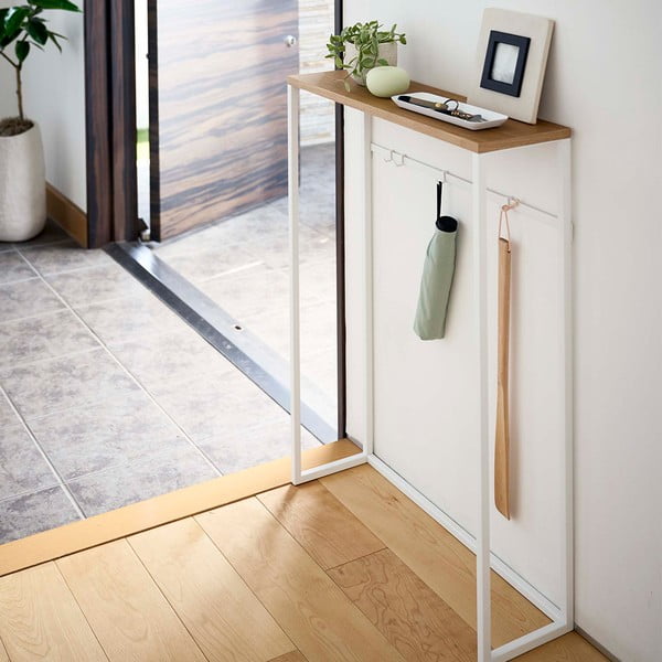 Balts/gaiši brūns konsoles galds 18.5x60 cm Tower – YAMAZAKI-image-4