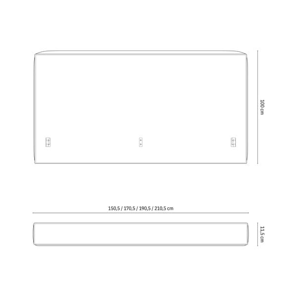 Gaiši pelēks polsterēts gultas galvgalis 229x100 cm Olivia – Micadoni -image-4