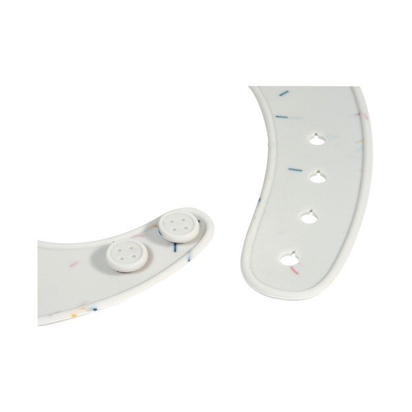 Balts silikona bērnu priekšautiņš ar kabatu Kindsgut Bib Confetti-image-4