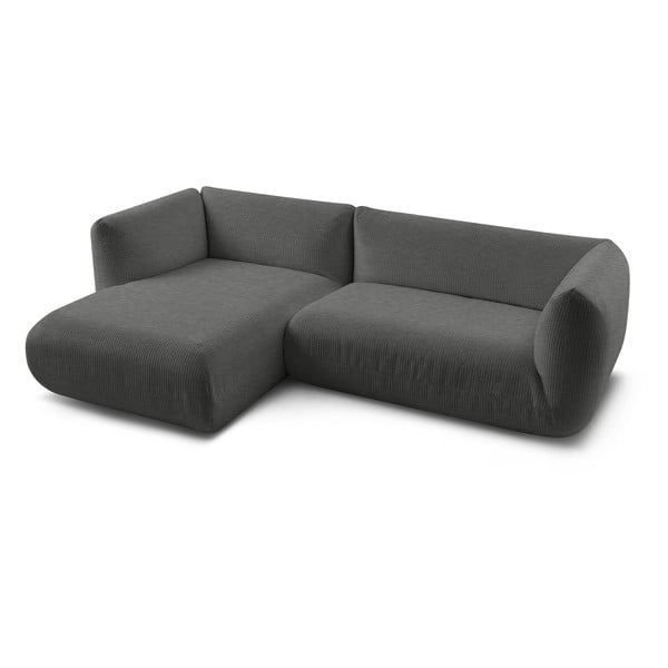 Pelēks velveta stūra dīvāns (kreisais stūris) Lecomte – Bobochic Paris-image-3